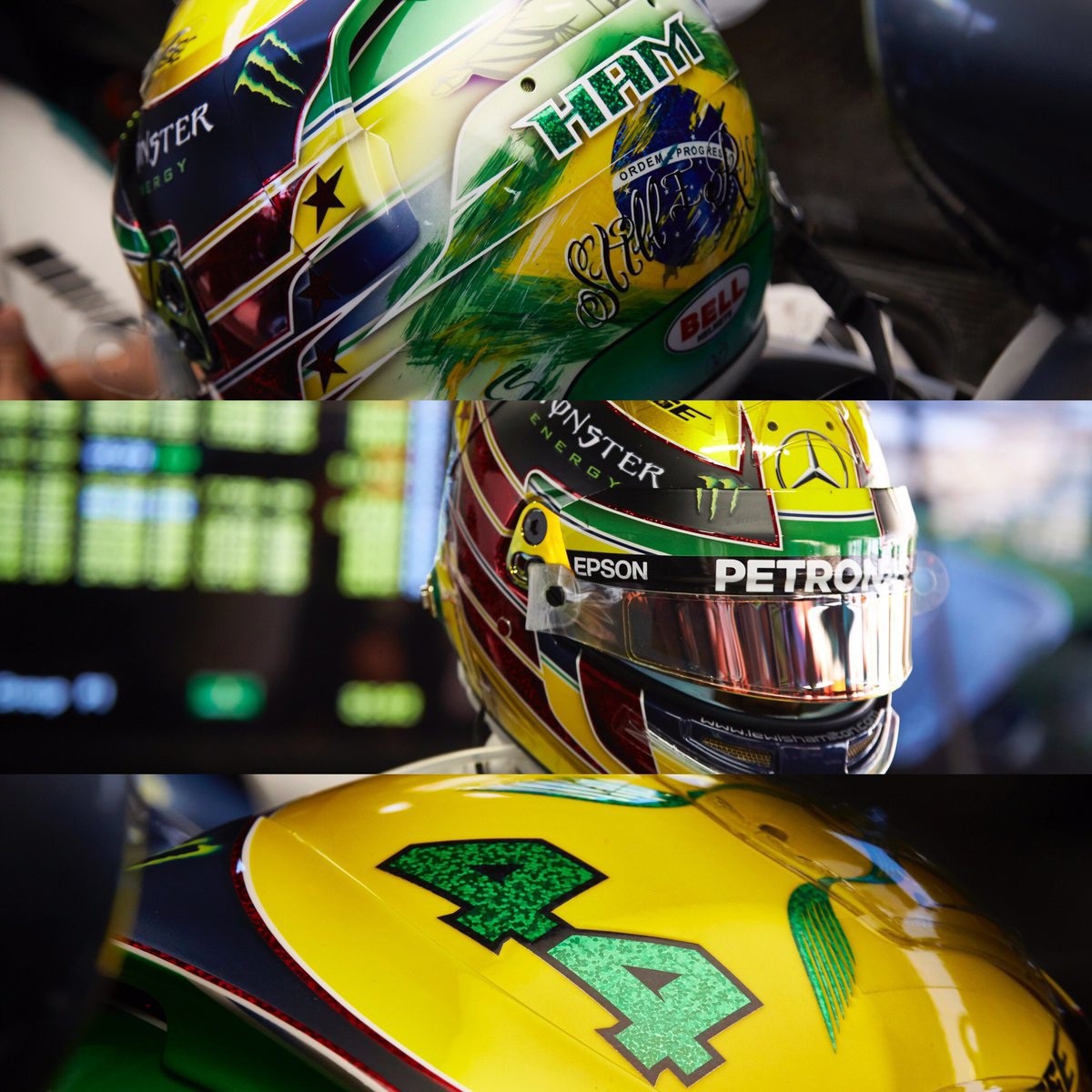 Capacete segue padrão similar ao utilizado por Senna