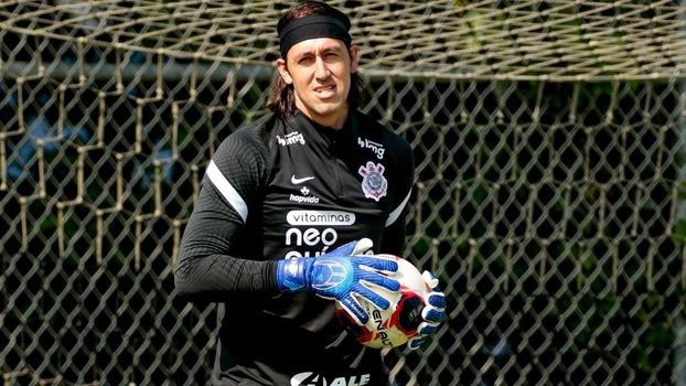 Cássio, goleiro do Corinthians, no CT Joaquim Grava