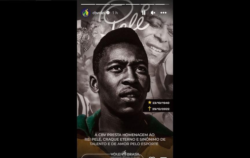 Confederação Brasileira de Vôlei homenageou Pelé