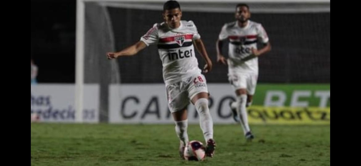 Bruno Rodrigues defendeu o São Paulo em 2021, mas teve poucas chances de atuar