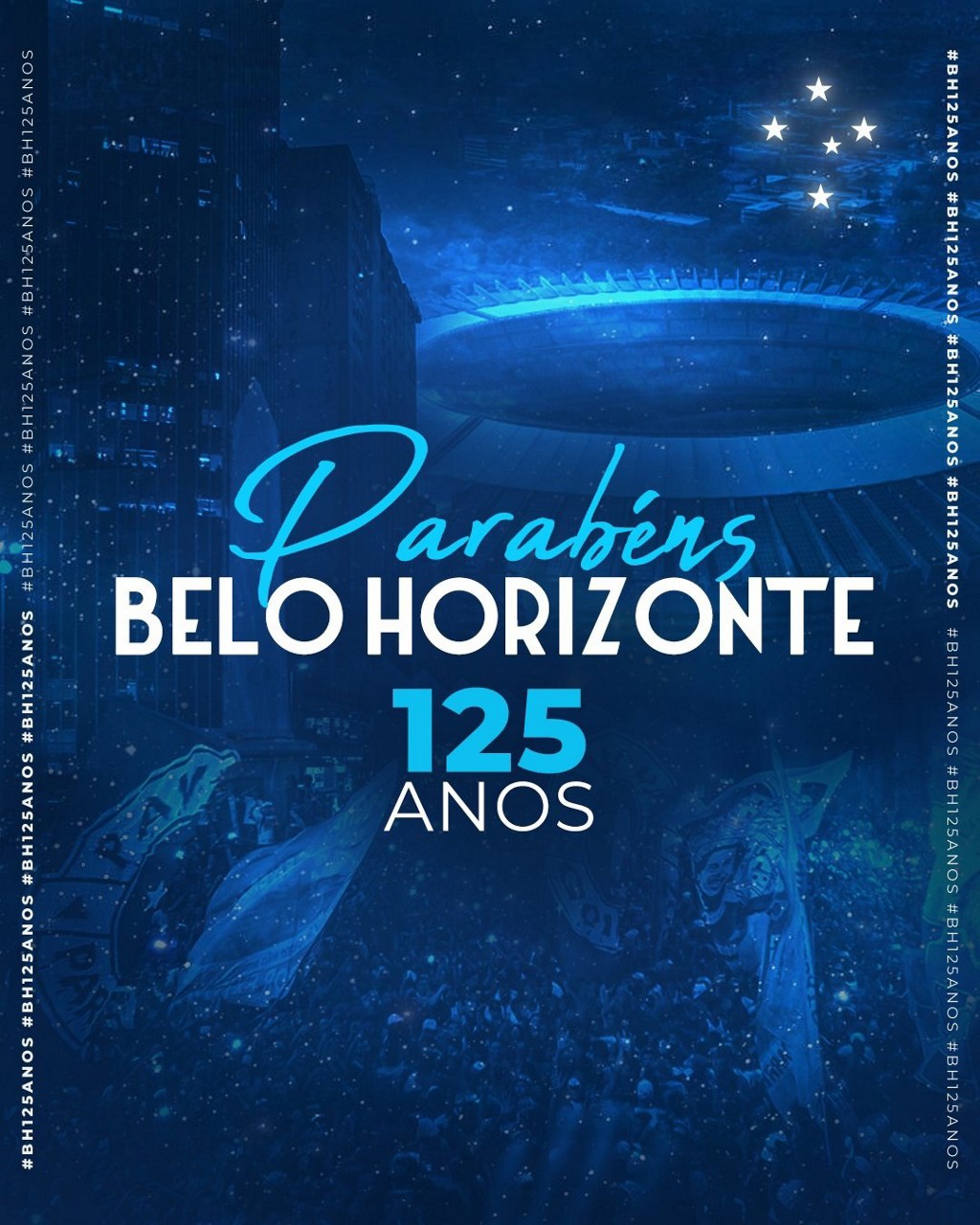 Cruzeiro parabeniza BH pelos seus 125 anos