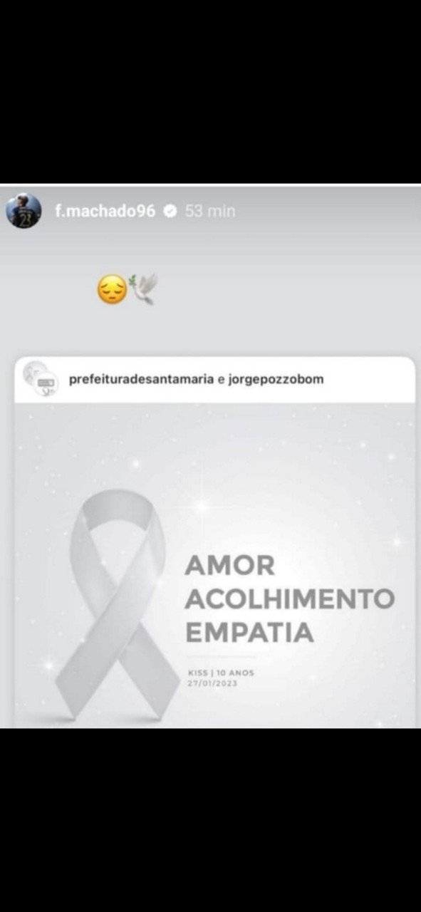 Jogador do Cruzeiro fez postagem se solidarizando com famílias das vítimas da tragédia da Boate Kiss
