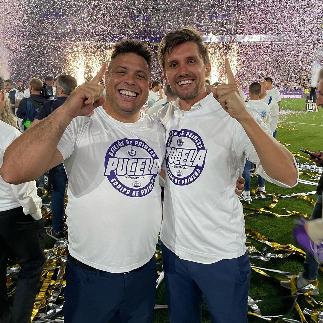 Ronaldo e Paulo André celebram acesso do Real Valladolid