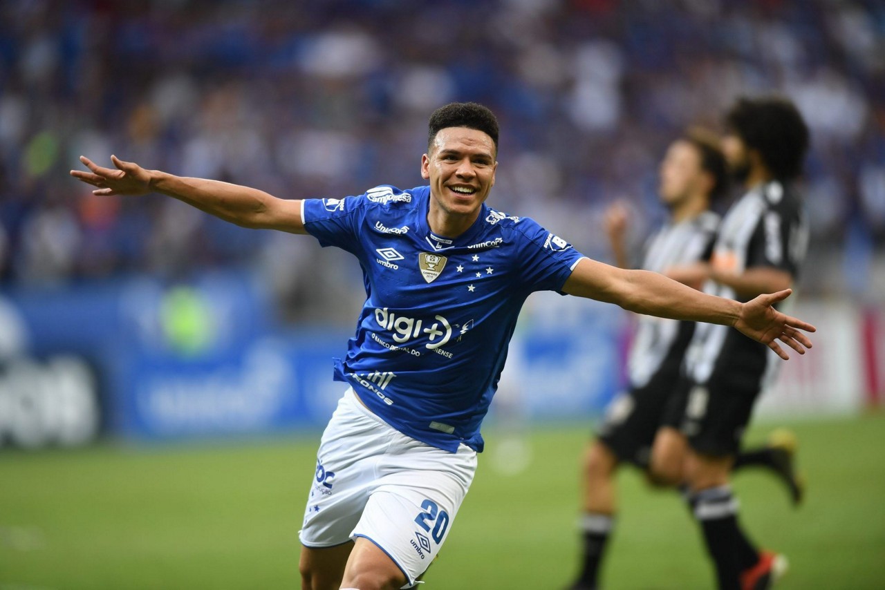 O TEMPO - Esporte - 1 jogo da final do Campeonato Mineiro 2019 partida realizada entre as equipes do Cruzeiro x Atletico MG, jogo disputado no estadio Mineirao em Belo Horizonte MG
Na foto Comemoracao gol Marquinhos Gabriel
Data:  14.04.2019
Foto Ramon Bitencourt / O Tempo