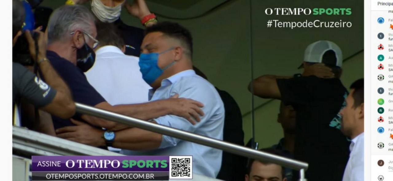 Ronaldo já esteve no Independência para acompanhar a estreia do Cruzeiro na temporada, diante da URT Foto: O Tempo Sports/Reprodução
