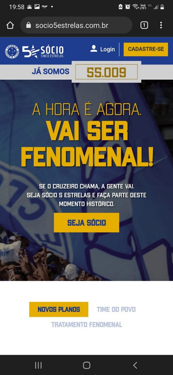 Neste sábado (28), clube superou a marca de 55 mil sócios torcedores