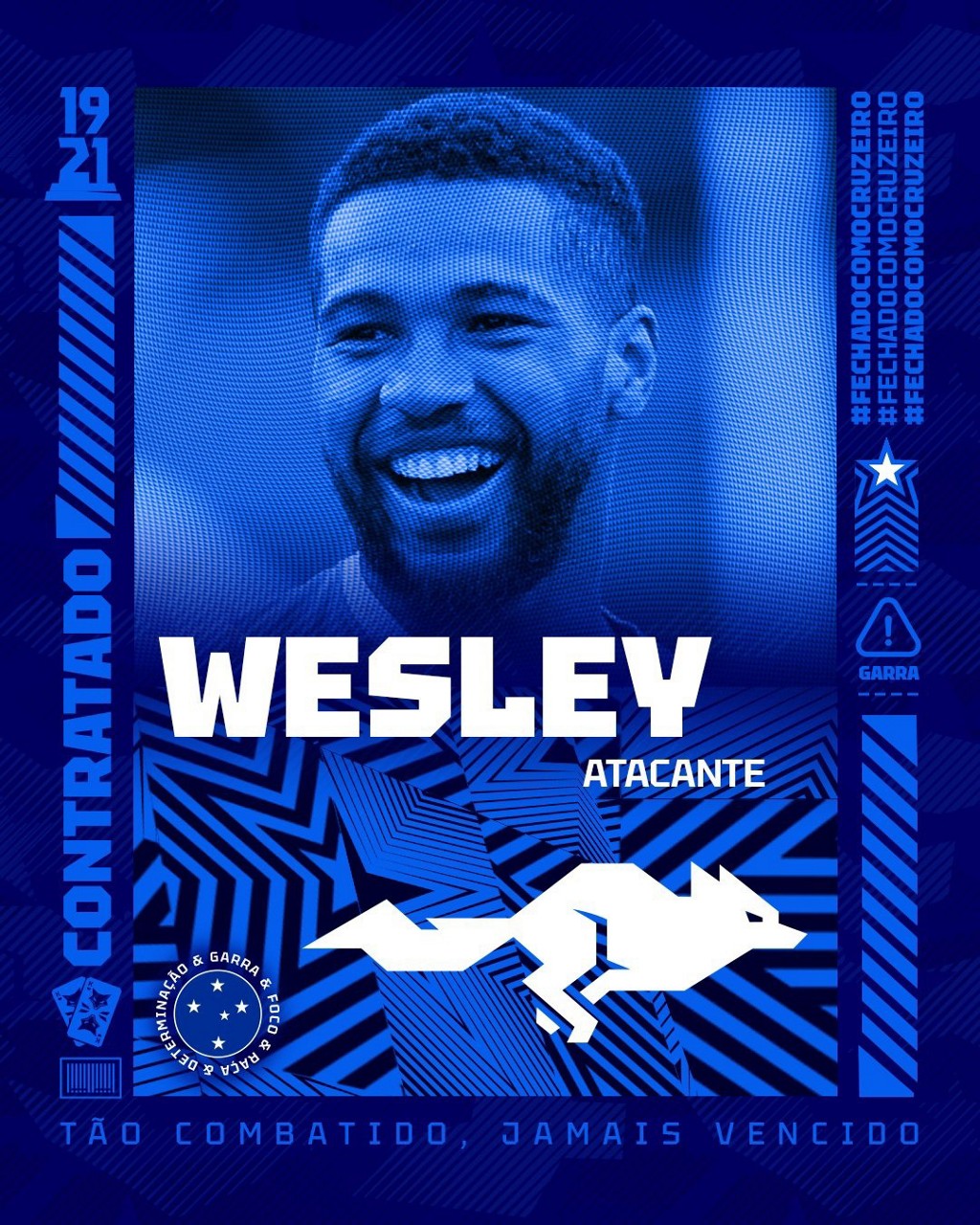 Wesley, ex-atacante do Palmeiras, é confirmado com novo reforço do Cruzeiro