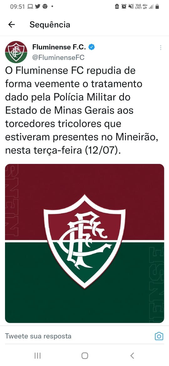 Clube carioca emitiu nota de repúdio por considerar que a PMMG atuou com 'excesso de força'