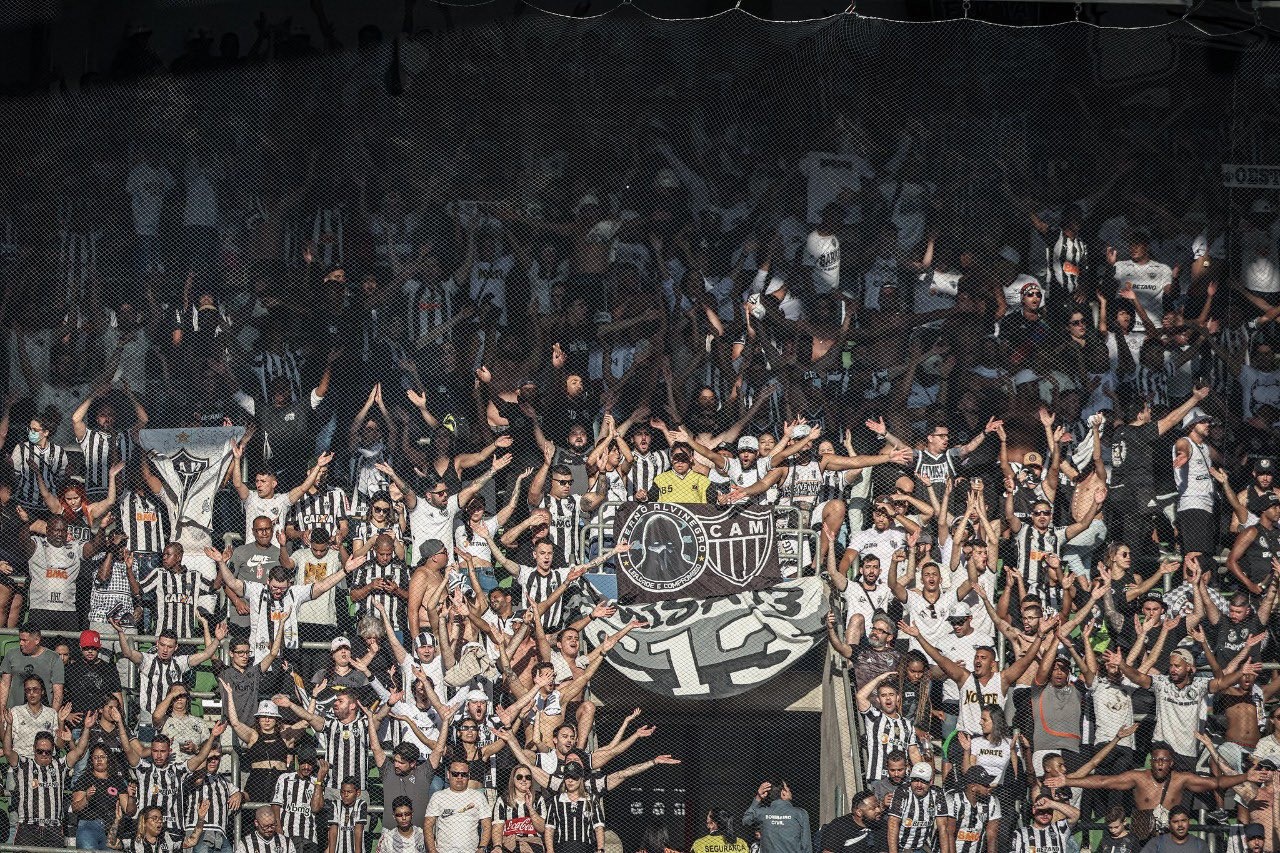 No início de junho, a torcida do Galo marcou presença no Allianz Parque em jogo pelo Brasileirão