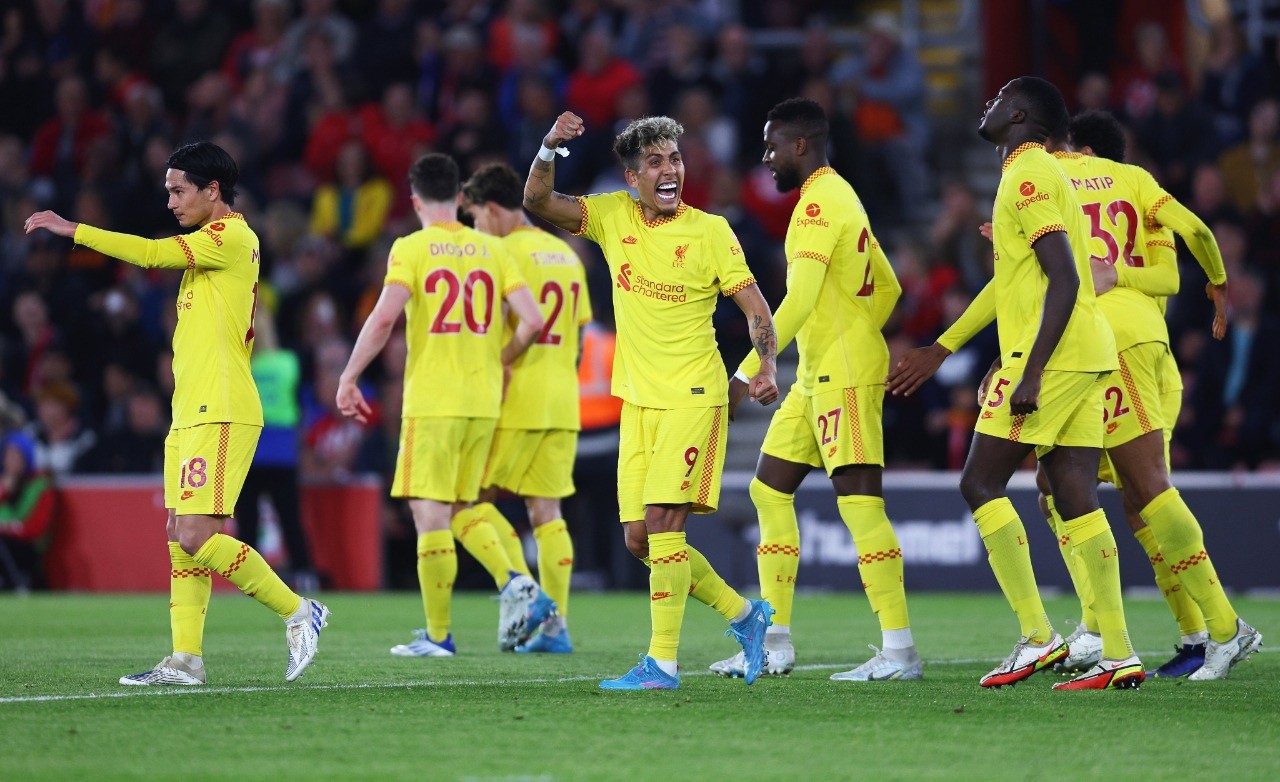Firmino vibra com a vitória sobre o Southampton