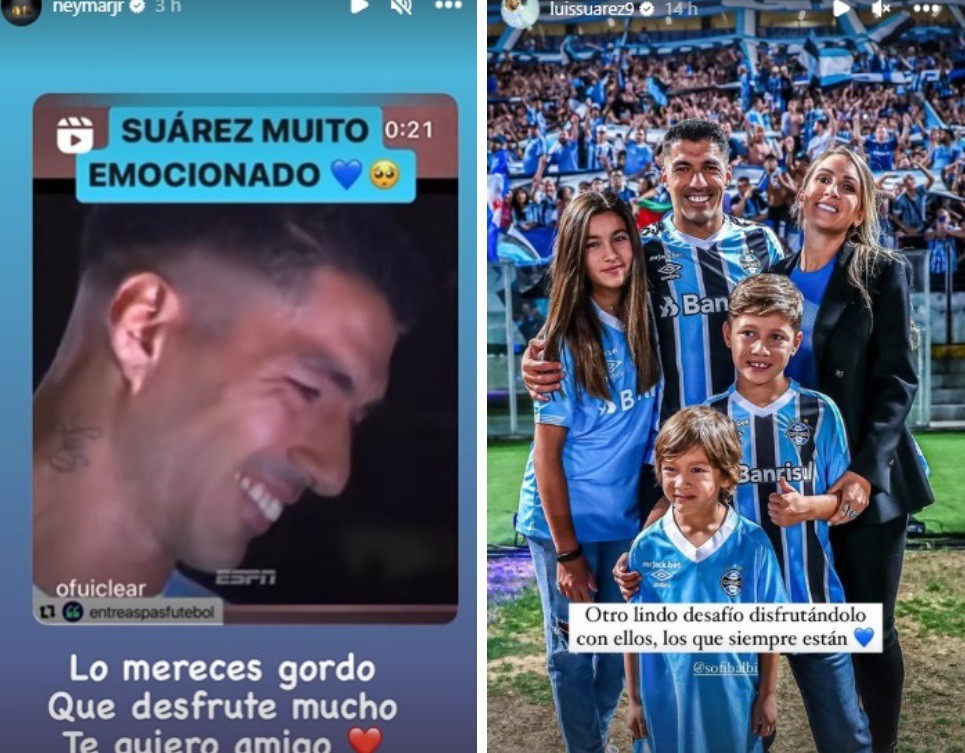 Neymar comentou chegada de Suárez no Grêmio; atacante foi para a Arena Grêmio acompanhado da família
