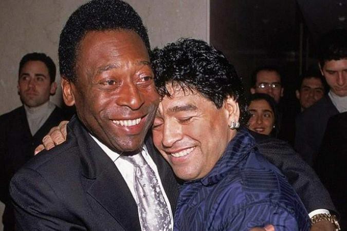 Pelé e Maradona se encontraram por diversas veze, sempre em clima de alto astral e amizade