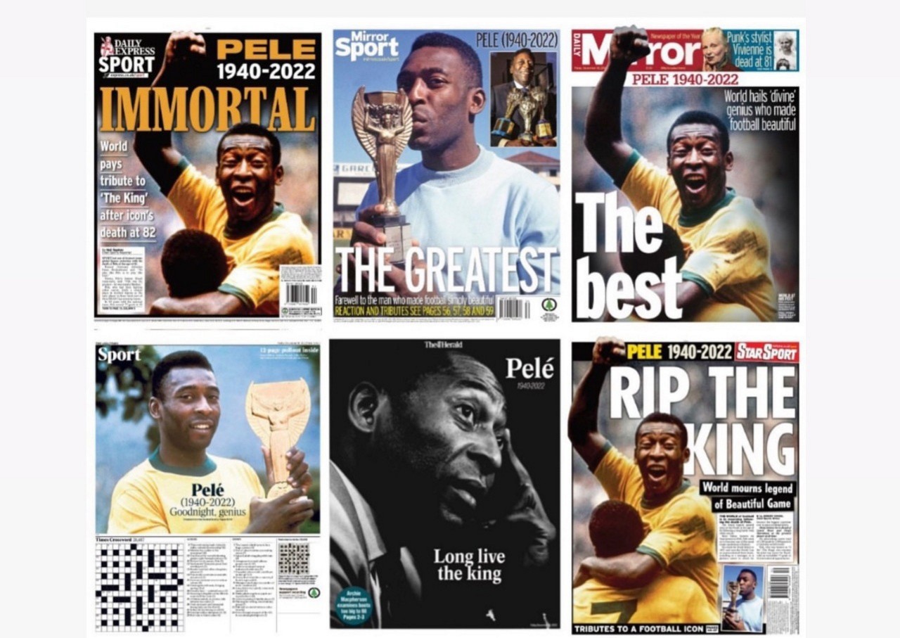 Capas de jornals homenageiam Pelé