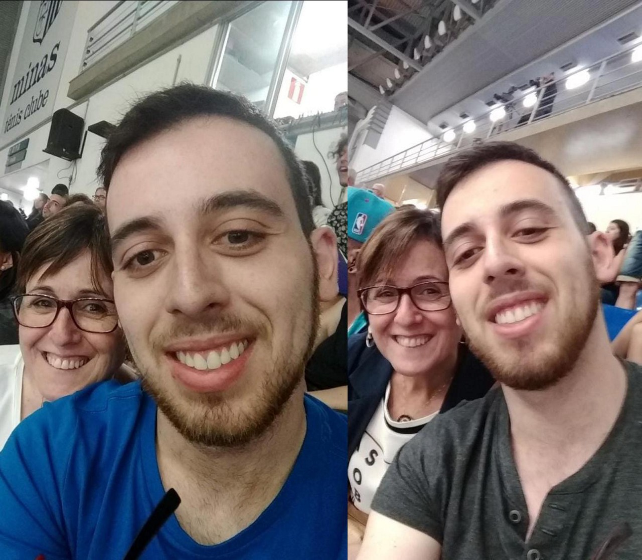 Rafael e a mãe, Myrian, na Arena Minas, em Belo Horizonte