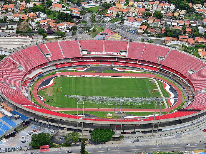 Vista aérea do estádio Morumbi