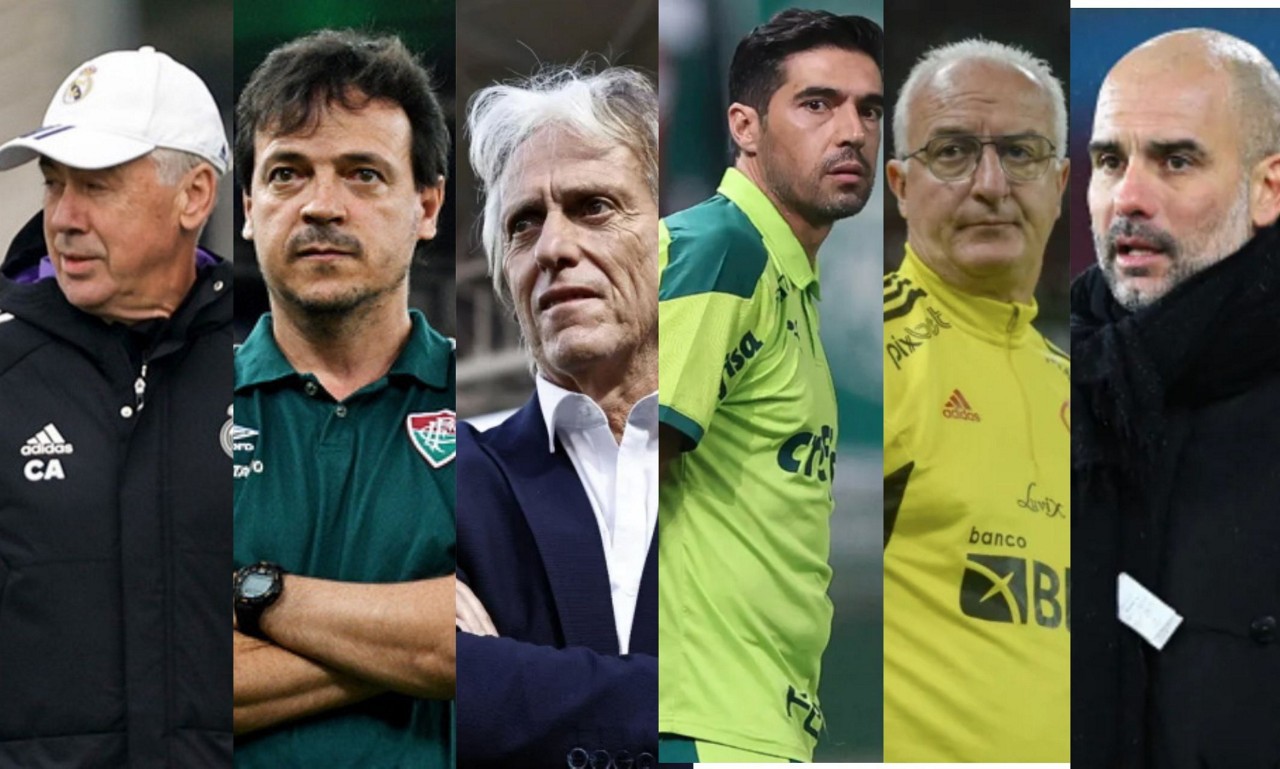 Carlo Ancelotti, Fernando Diniz, Jorge Jesus, Abel Ferreira, Dorival Júnior e Pep Guardiola estão entre os cotados