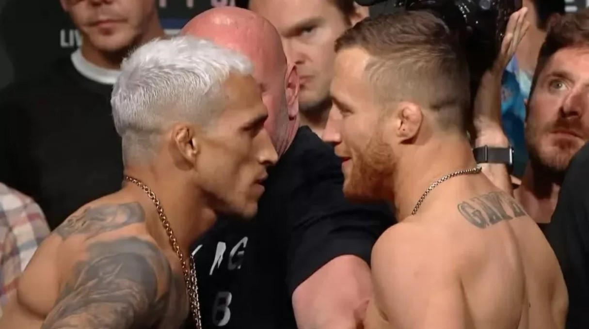 Do Bronx e Justin Gaethje (à direita) entram no octógono neste sábado na luta principal do UFC 274