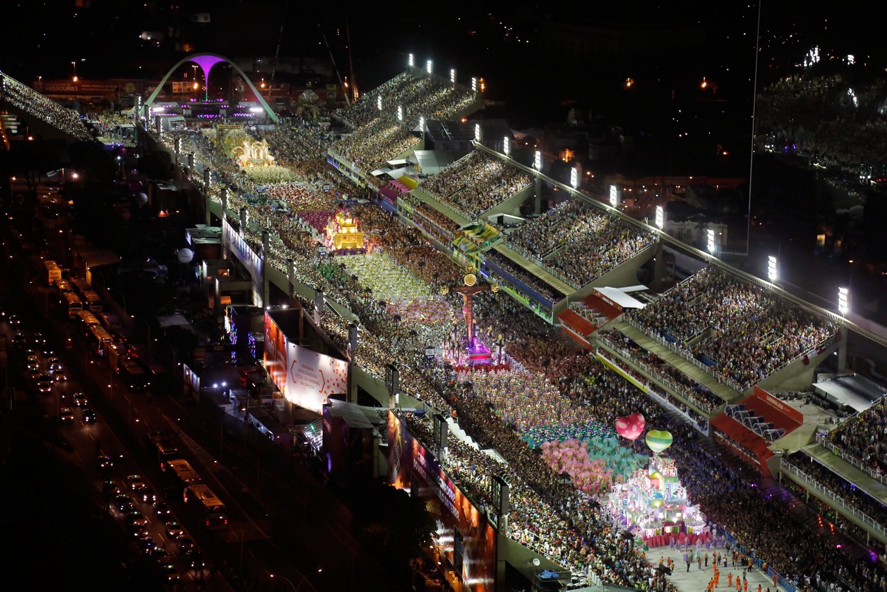 Sambódromo da Marquês da Sapucaí, epicentro do Carnaval das escolas de samba do Rio