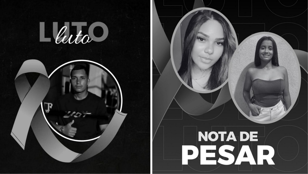 Amanda Oliveira, 22, Maria Eduarda, 16, e Lincoln Rodrigues, 22.