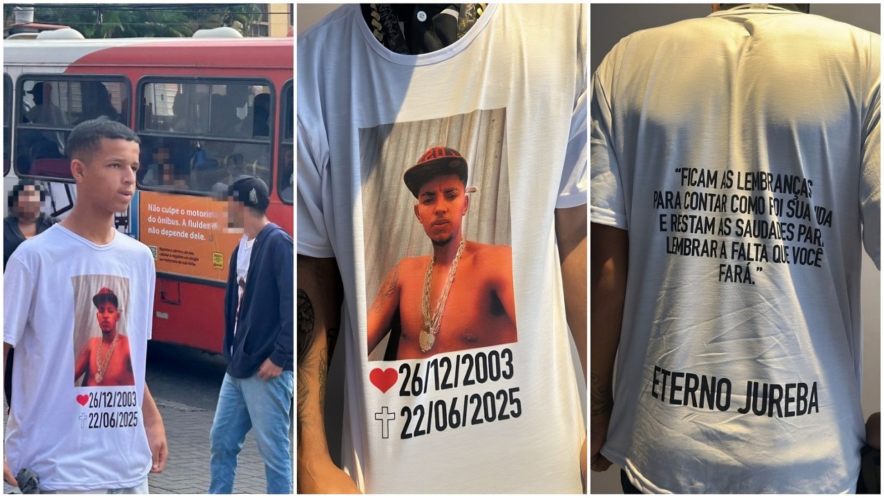 No velório de jovem de 21 anos morto a tiros durante um festival de pipas, no último domingo (22), vários parentes e amigos fizeram suas homenagens