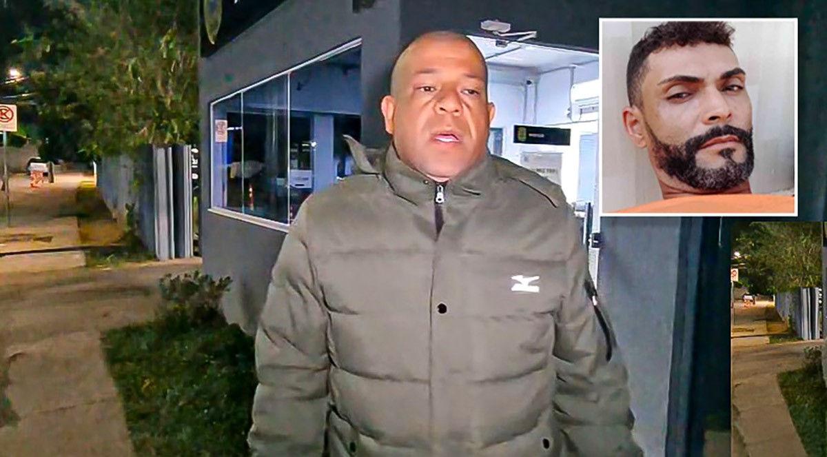 Julio César, cunhado do gari morto (no detalhe).; 