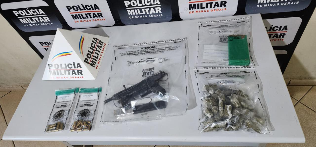 Material apreendido pelos policiais 