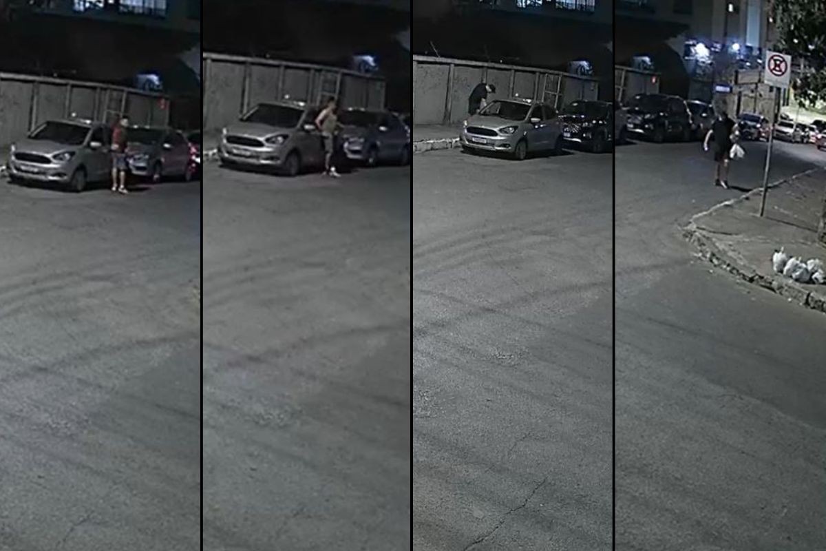 Suspeito agiu mesmo em uma rua com bastante movimento de carros e pessoas