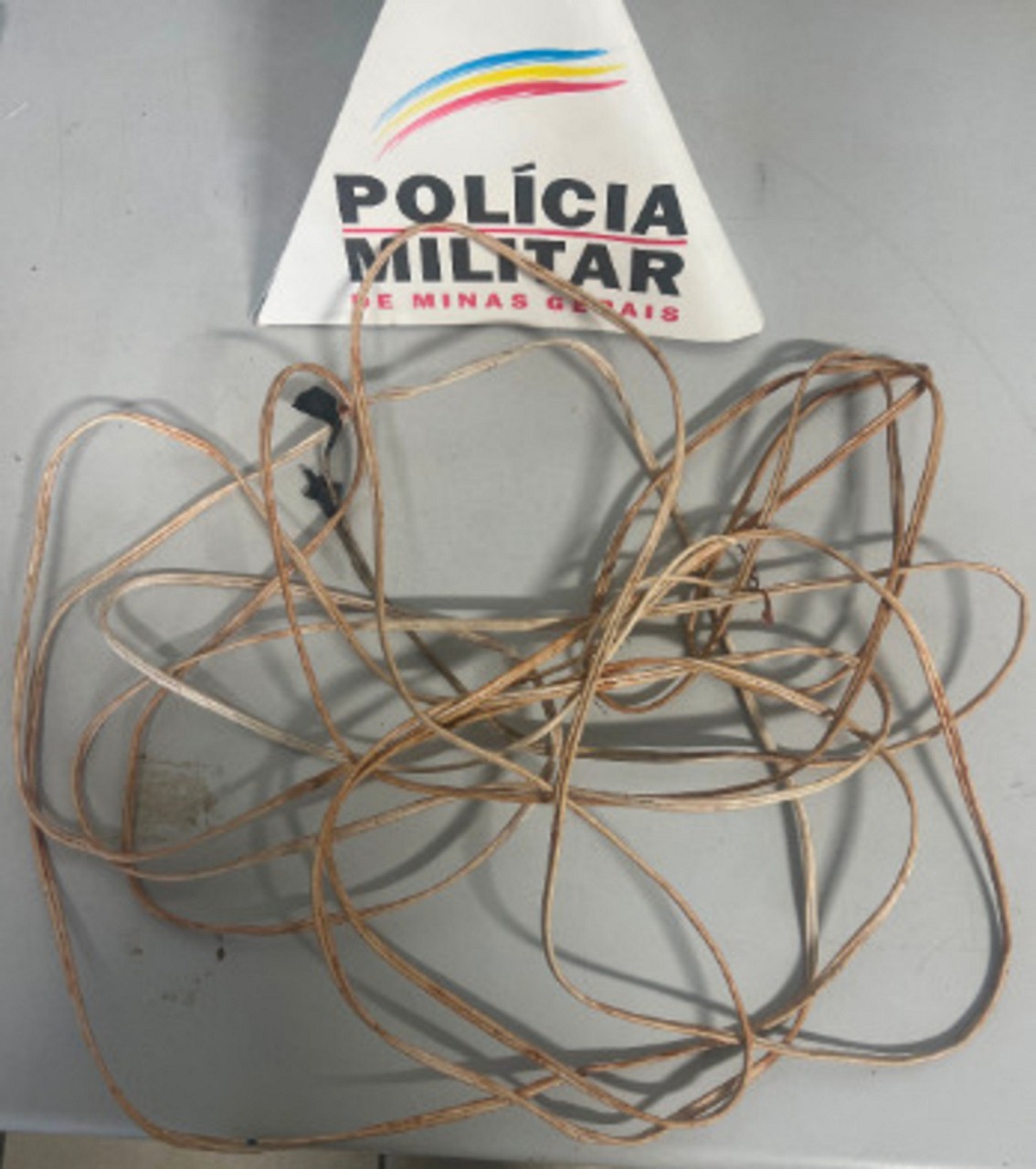 Durante a abordagem, foram encontrados dois cabos na mochila do homem