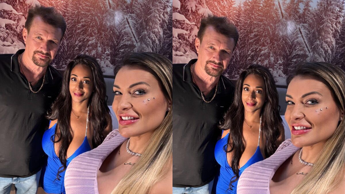 Andressa Urach com o pai e a ex-sogra