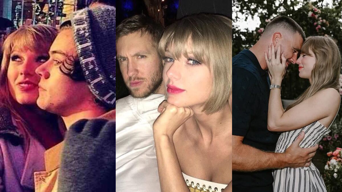 Taylor Swift com Harry Styles, Calvin Harris e Travis Kelce