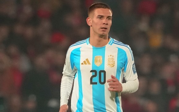 Franco Mastantuono em sua estreia pela seleção da Argentina (Foto: Reprodução/Instagram)