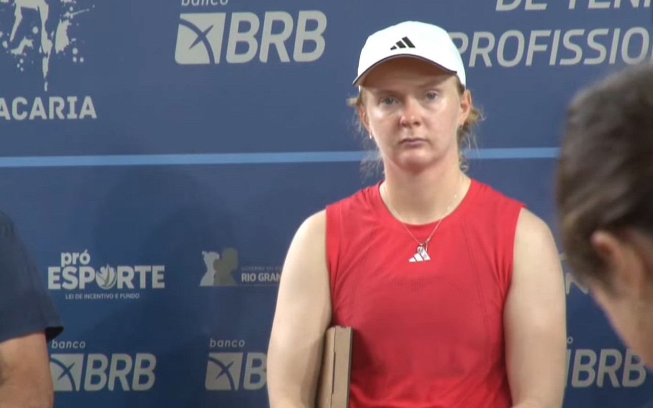 Francesca Jones durante torneio no Brasil (Foto: Reprodução/NSports)