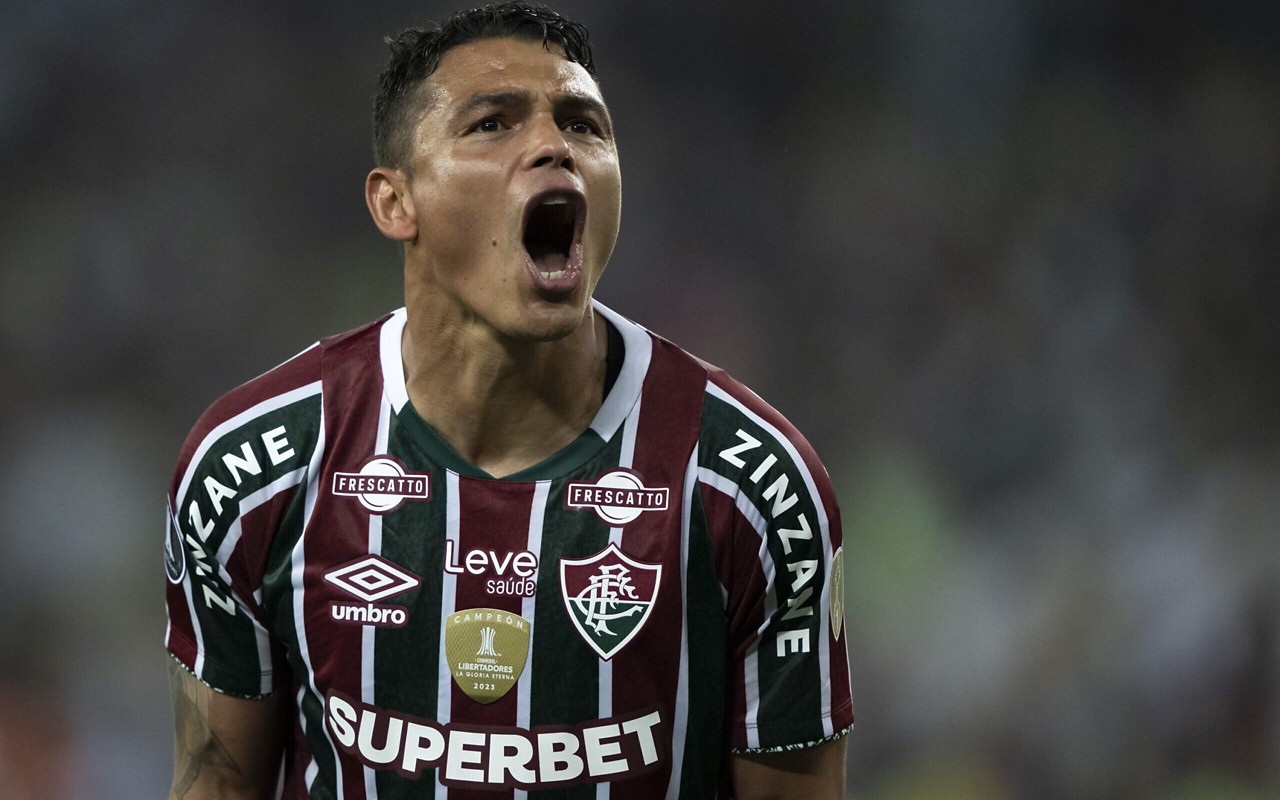 Thiago Silva comemora gol do Fluminense
