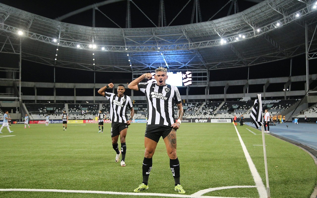 Tiquinho Soares comemora gol pelo Botafogo no Nilton Santos (Foto: Vitor Silva/Botafogo)