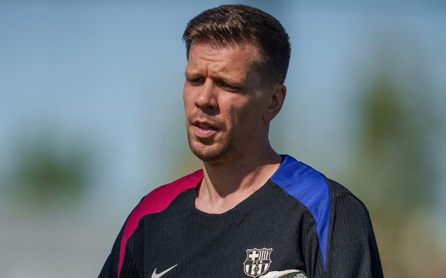 Goleiro Szczesny em treinamento do Barcelona (Foto: Divulgação)