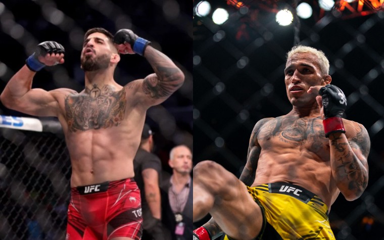 Charles do Bronx e Ilia Topuria em ação pelo UFC (Fotos: AFP)