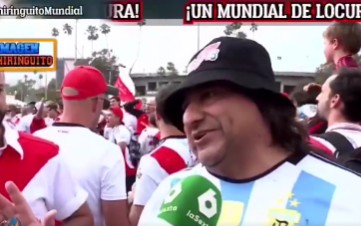 Torcedor argentino em entrevista à Chiringuito TV (Foto: Reprodução Chiringuito TV)