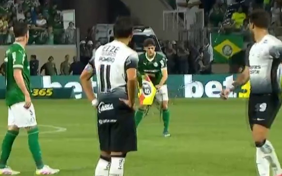 Momento em que a pipa cai no gramado (Foto: Reprodução/Premiere)
