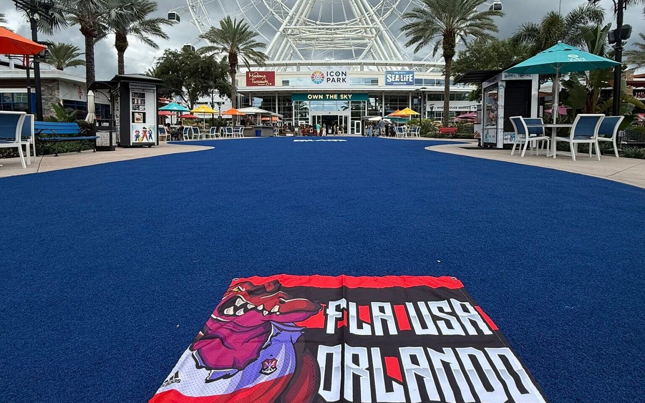Bandeira da embaixada do Flamengo em Orlando (Foto: Divulgação)