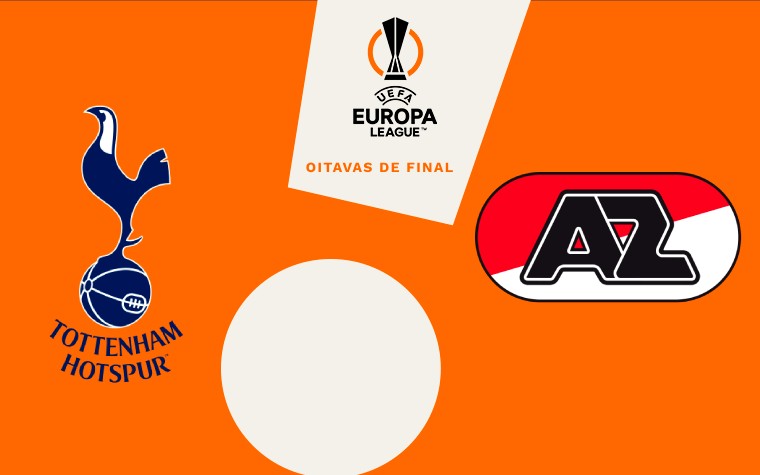 Confira todas as informações do duelo entre Tottenham e AZ Alkmaar, válido pela volta das oitavas de final da Liga Europa (Foto: Arte/Lance!)