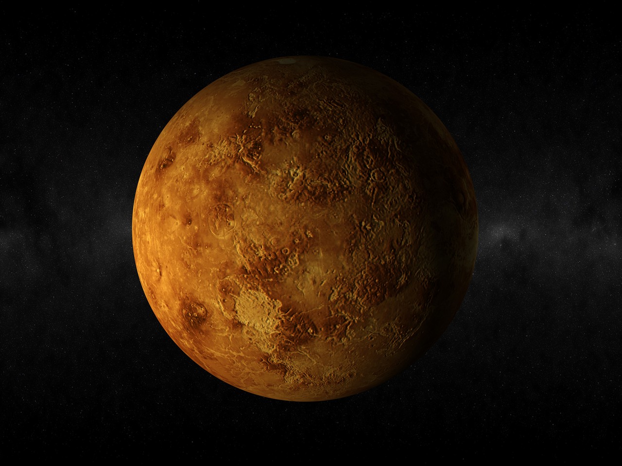 3d rendering of the planet venus in the space