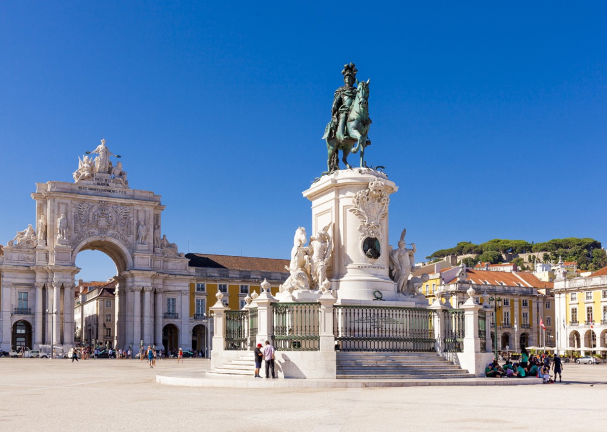 Praça do Comércio, ou Terreiro do Paço, o cartão-postal mais famoso do centro da capital portuguesa