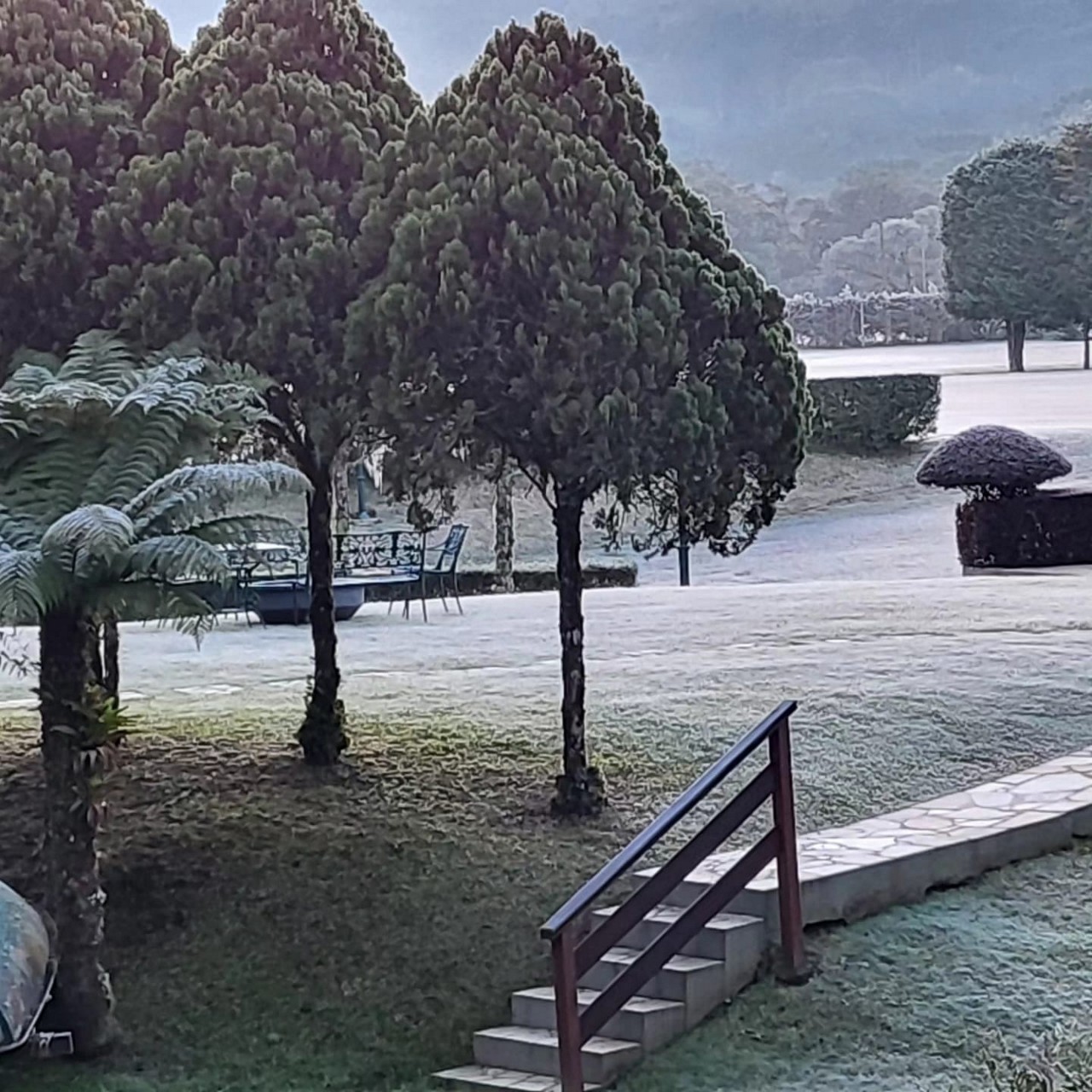 Cidade é conhecida por registrar geadas nas manhãs de frio