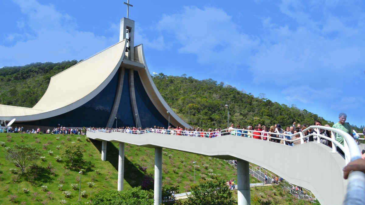 O Santuário de Santa Paulina está localizado em um parque ecológico
