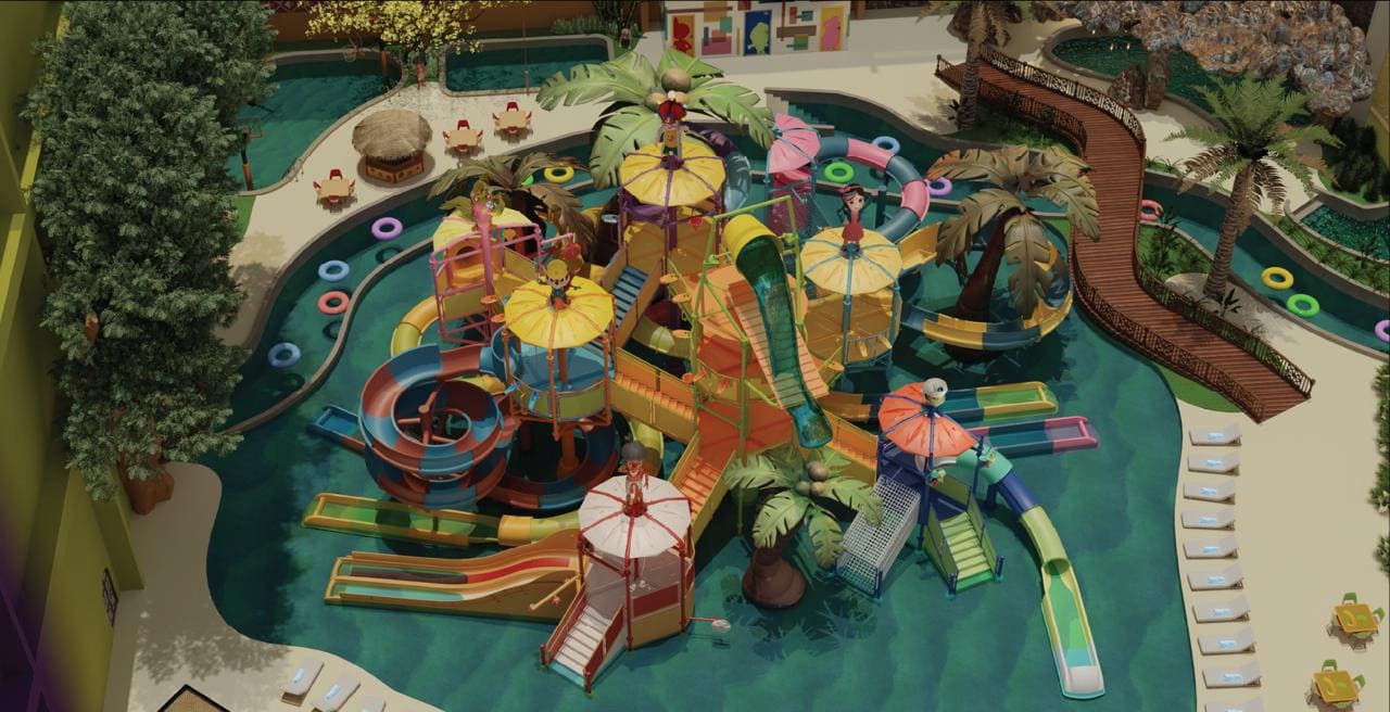 Maquete com uma das atrações do Aquapark do Tauá Alexânia