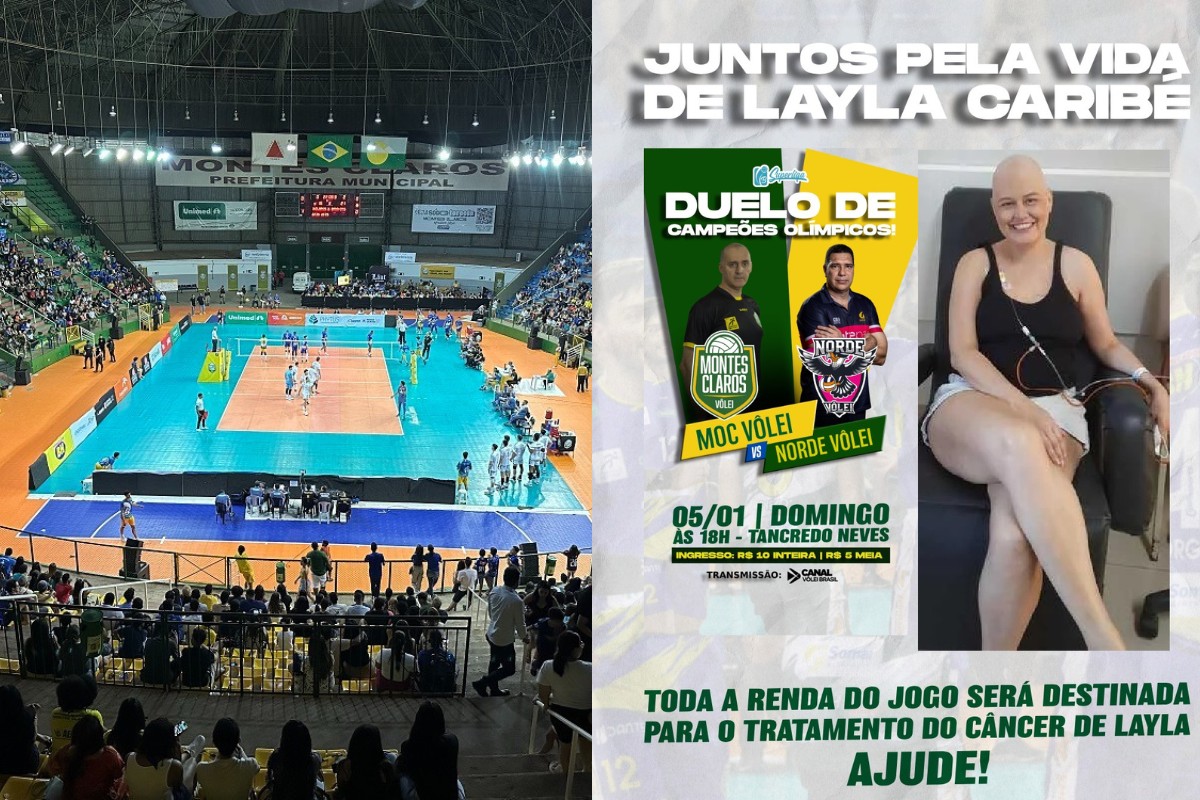 Renda do jogo entre Montes Claros Vôlei e Norde Vôlei será doada a torcedora com câncer, para custear tratamento