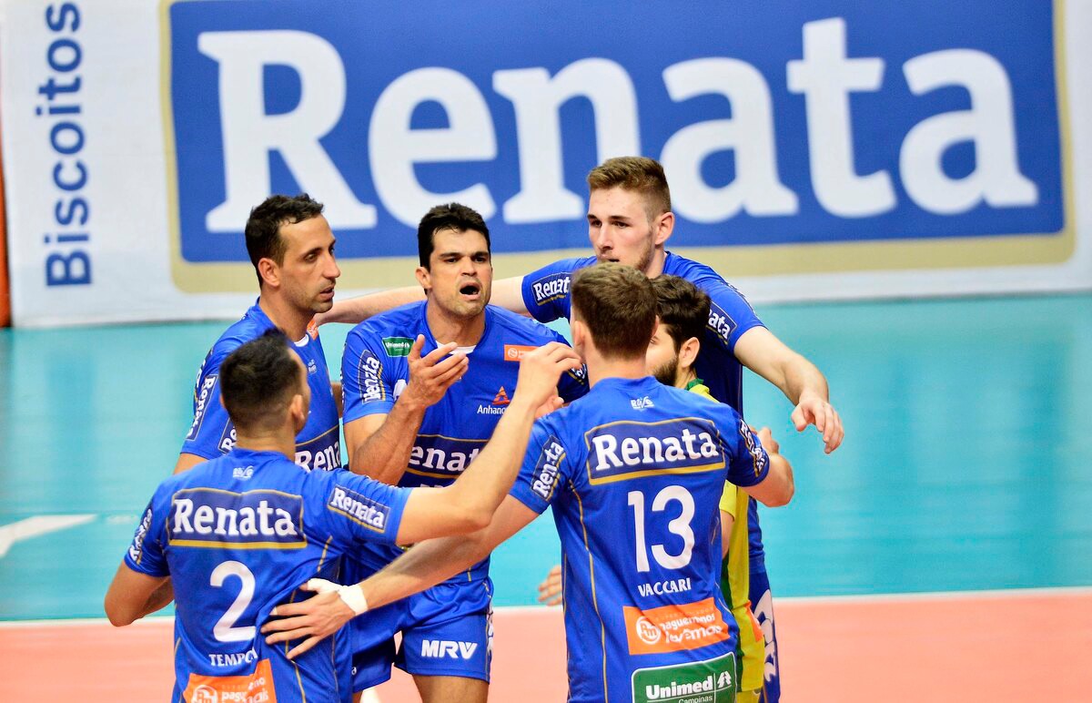 Vôlei Renata largou na frente contra o Suzano Vôlei na semifinal da Superliga masculina de Vôlei
