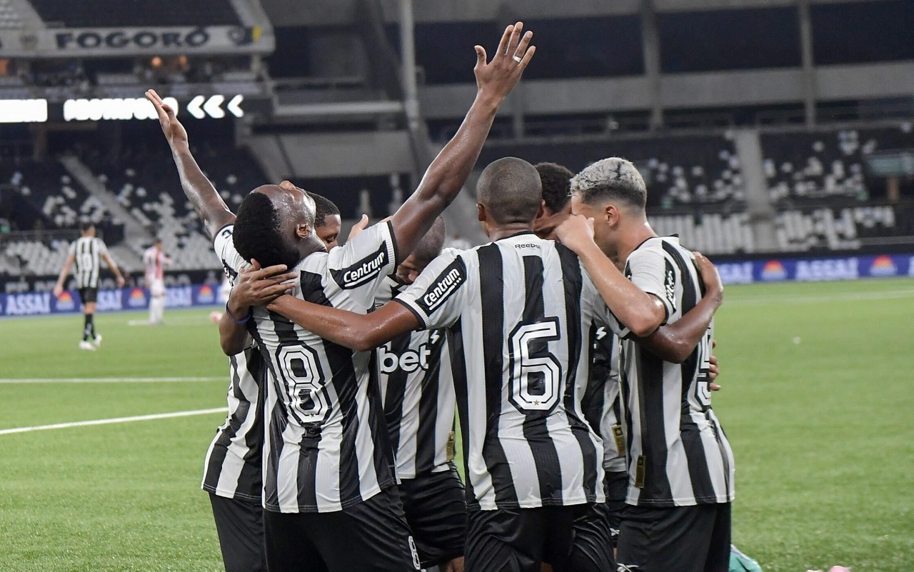 Jogadores do Botafogo comemorando gol pelo Campeonato Carioca 2025 (Foto: Thiago Ribeiro/AGIF)
