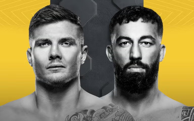 Marvin Vettori e Roman Dolidze se enfrentam no evento principal do UFC Fight Night 254 (Foto: Reprodução/UFC)