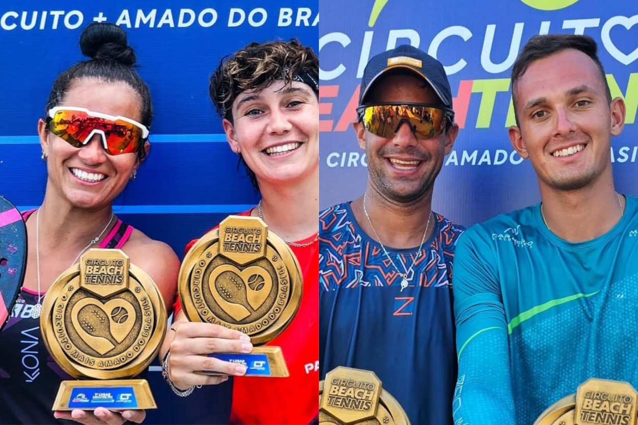 Os campeões da segunda etapa do Circuito Beach Tennis de Valinhos